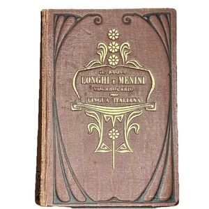 Antique 1905 Longhi & Menini Italian Dictionary Bompiani Art Nouveau Gilt RARE